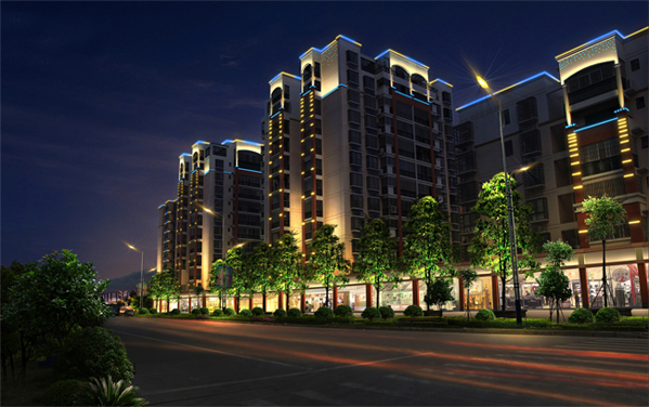 樓盤工程【廣西防城港】光臣LED戶外亮化燈具 點(diǎn)綴夏威夷小區(qū)