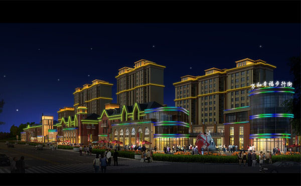 【山西】萬(wàn)和幸福步行街線條燈亮化